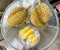 Delicious durian with aroma from the tropical country is ready to eat.