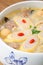 Delicious egg pork roll soup