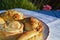 Delicious empanadas in the sun. Typical Argentine homemade food