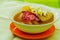 Delicious encebollado fish stew from Ecuador traditional food national dish closeup