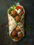 Delicious falafel wrap with fresh veggies, a perfect quick bite or lunch option.