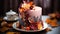 Delicious Fall Cake Closeup AI Generated
