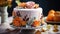 Delicious Fall Cake Closeup AI Generated