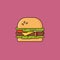 Delicious fast Food Hamburger Vector Illustration