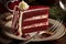 delicious festive dessert baked red velvet cake