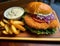 Delicious fish burger with a golden, crispy panko-breaded fish fillet,