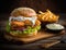 Delicious fish burger with a golden, crispy panko-breaded fish fillet,