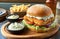 Delicious fish burger with a golden, crispy panko-breaded fish fillet,