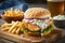 Delicious fish burger with a golden, crispy panko-breaded fish fillet,