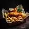 Delicious fish and chips Generative AI Illustration