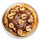 Delicious French Crepes with Nutella and Bananas on a Plate.