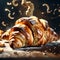 delicious French croissant is a flaky, buttery pastry with a golden brown crust and a soft, airy interior