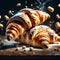 delicious French croissant is a flaky, buttery pastry with a golden brown crust and a soft, airy interior