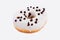 Delicious fresh donut on white background.