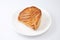 Delicious fresh rustic Leaf Apple Pie on a plate on white background