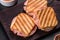 Delicious fresh toast grill with cheese and ham. Sandwiches, quick snack