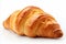 Delicious Freshly Baked Croissant with a Perfectly Golden and Flaky Crust on Clean White Background