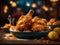 Delicious fried chicken, golden brown crust, kissed with hints of spice