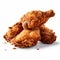 Delicious Fried Chicken Wings On White Background