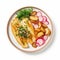 Delicious Fried Fish With Radishes And Potatoes - Streamlined Design