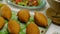 Delicious, fried traditional Mediterranean kibbeh