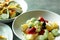 Delicious fruit salad, colorful fruit salad on table