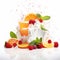 Delicious Fruit Splash On White Background