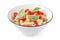 Delicious fusilli pasta with tomatoes isolated