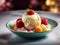 Delicious gelato ice cream, frozen dessert, Cinematic ads food photography