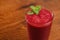 Delicious glass of beet juice and mint