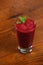 Delicious glass of beet juice and mint