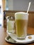 Delicious glass latte macchiato