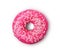 Delicious glazed pink donut with sprinkles