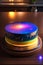 Delicious glowing galaxy cake on a dining table in the kitchen, comfortable light ,romantic light, ultra details ,photorealistic,