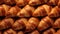 Delicious Golden Croissants Wallpaper, Croissants Texture Pattern. Generative AI