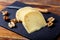 Delicious gouda cheese with walnut