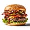 Delicious Gourmet Burger With Juicy Beef Patty And Crispy Bacon