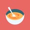 Delicious Gourmet Soup Bowl Colorful Vector Illustration