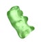 Delicious green jelly bear on white