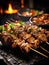 Delicious grilled pork skewers