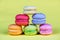 Delicious group of fresh and sweet macarons