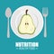 delicious half pear nutrition healthy food concept