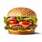 Delicious Hamburger: A Mouthwatering Closeup Image On White Background