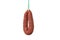 Delicious hanging sausage isolated on background