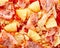 Delicious Hawaiian pizza topping background