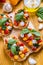 Delicious and Healthy Bruschettas Close-up