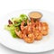 Delicious healthy cooked royal shrimps