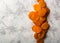 Delicious and healthy dried apricots. Freshly dried. On a white background.