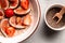 Delicious and healthy oatmeal with figs, strawberries and chia seeds. Healthy breakfast Gluten, lactose free, Fitness food. Long