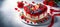 Delicious heart shaped cake with fresh berries for Valentine\\\'s day holiday